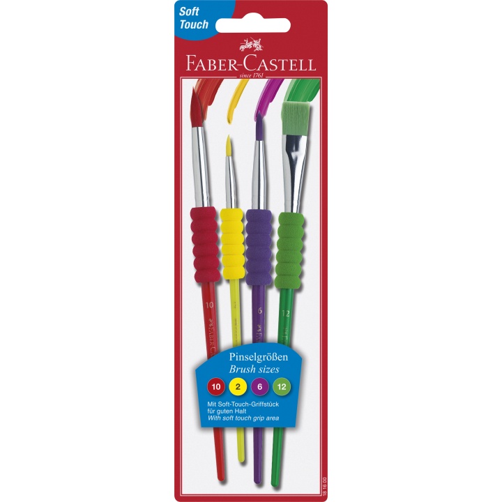 Brush Soft Grip - Set of 4 i gruppen Kids / Barnehåndverk og maling / Barnepensler hos Pen Store (101396)