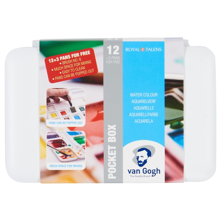 Pocket Box Water Color - Set of 15 i gruppen Kunstnermateriell / Kunstnerfarge / Akvarellmaling hos Pen Store (104063)