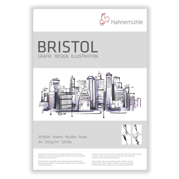 Bristol Paper A4 i gruppen  Papir & Blokk / Artistblokk / Tegne- og skisseblokk hos Pen Store (106118)