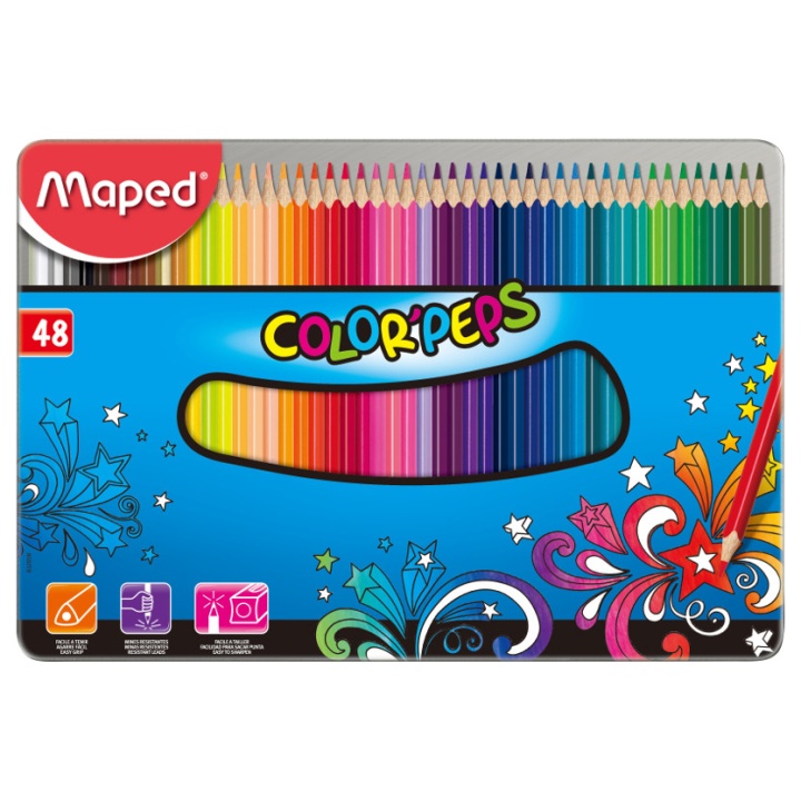 Color Peps 48 fargeblyanter - Metal Box i gruppen Kids / Barnepenner / Fargeblyanter for barn hos Pen Store (108766)