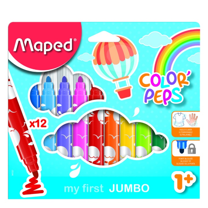 Color Peps Early Age Ultrawashable 12 Tusjpenner Jumbo i gruppen Kids / Barnepenner / Tusjer for barn hos Pen Store (108771)