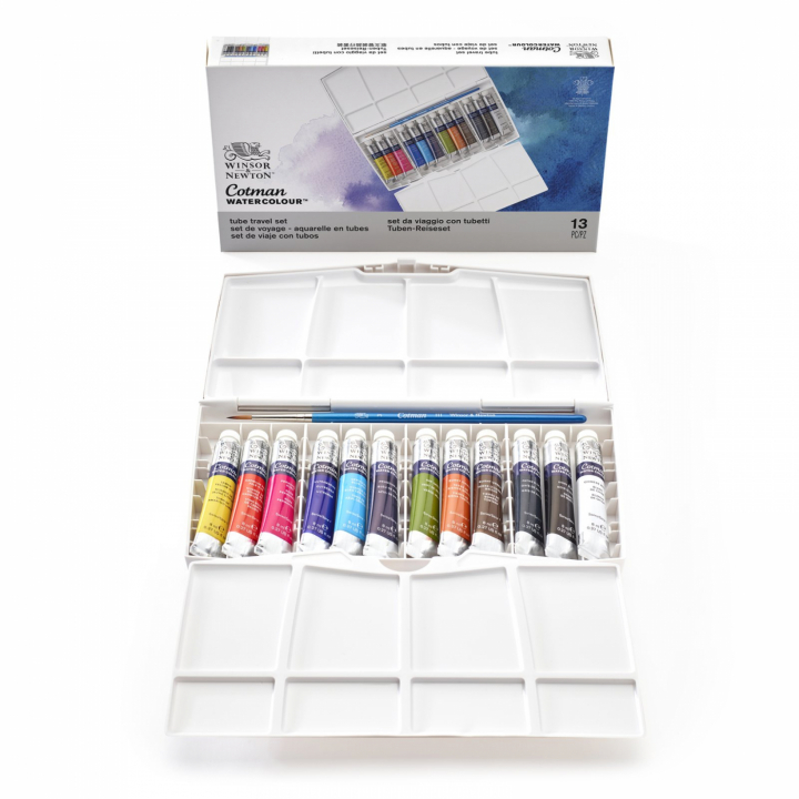 Cotman Tube Water Color Painting box Plus 12x8m i gruppen Kunstnermateriell / Kunstnerfarge / Akvarellmaling hos Pen Store (108804)