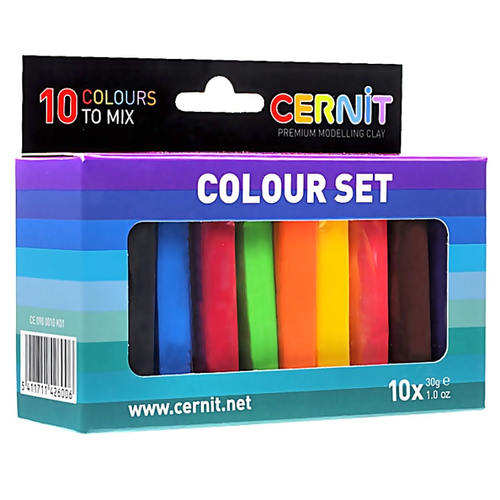 Color Set 10x30g Cernit Clay i gruppen Hobby & Kreativitet / Skape / Modelleire hos Pen Store (108888)