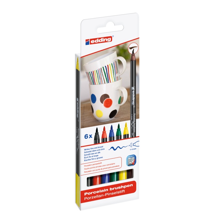 4200 Porcelain Brush Pen Family 6-set i gruppen Hobby & Kreativitet / Farger / Porselen- og glassmaling hos Pen Store (110369)