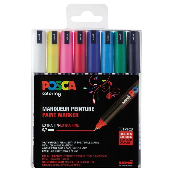 Posca PC-1MR - Set of 8 i gruppen Penner / Kunstnerpenner / Illustrasjonmarkers hos Pen Store (110433)