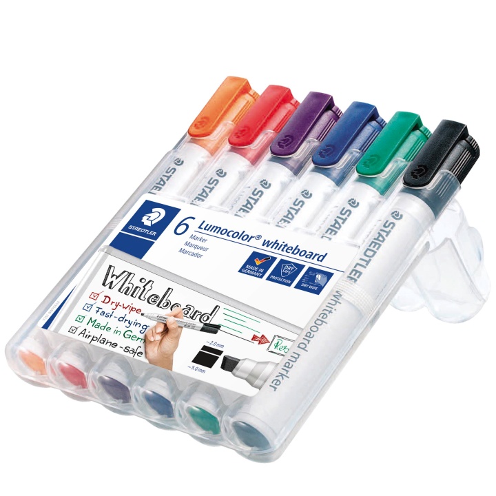 6-pakke Lumocolor Whiteboard vinklet spiss i gruppen Penner / Merking og kontor / Whiteboard tusjer hos Pen Store (111002)