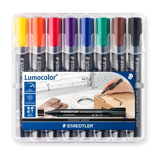 8-pakke Lumocolor permanent 2 mm i gruppen Penner / Merking og kontor / Merkepenner hos Pen Store (111006)