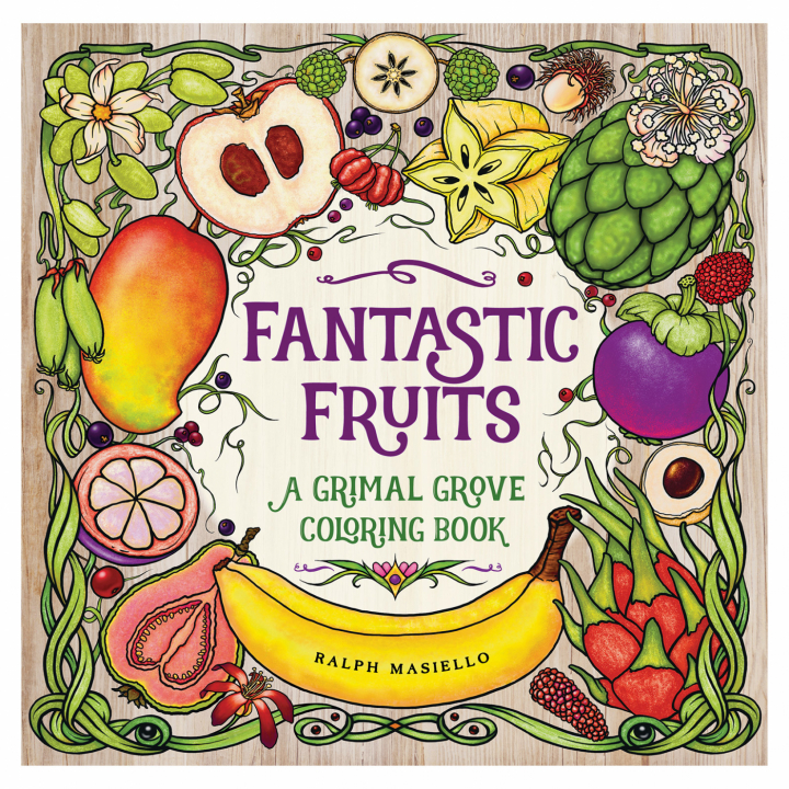 Fantastic Fruits - A Grimal Grove Coloring Book i gruppen Hobby & Kreativitet / Bøker / Fargebøker for voksne hos Pen Store (111851)