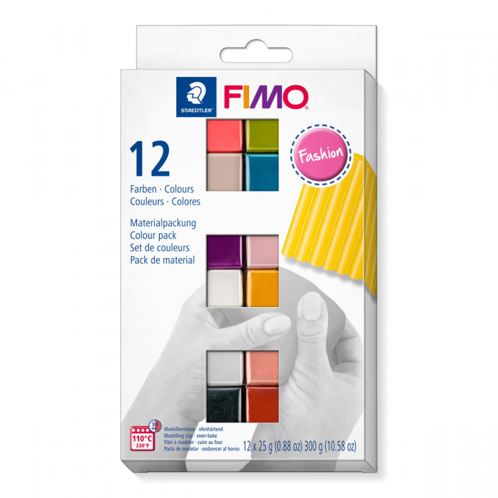 FIMO Soft Modelleringsler 12 x 25 g Fashion colours i gruppen Hobby & Kreativitet / Skape / Modelleire hos Pen Store (126653)