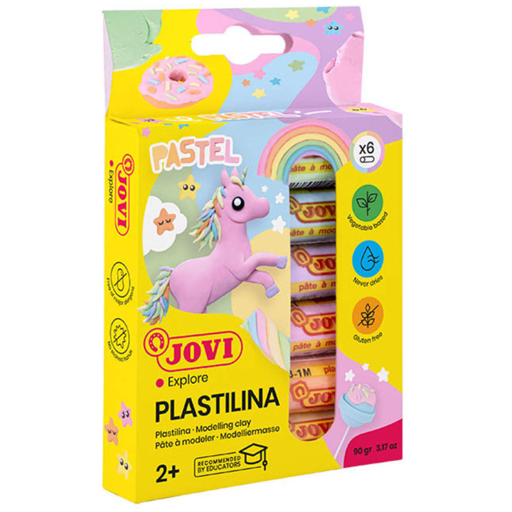 Plastilina Modelleire 6 stk Pastel 15 g i gruppen Kids / Barnehåndverk og maling / Skap med leire hos Pen Store (130617)