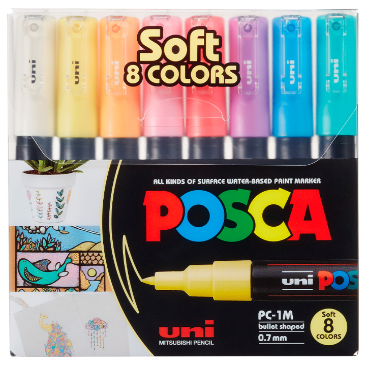 PC-1M Soft Colours 8-sett i gruppen Penner / Kunstnerpenner / Akrylmarkers hos Pen Store (130697)