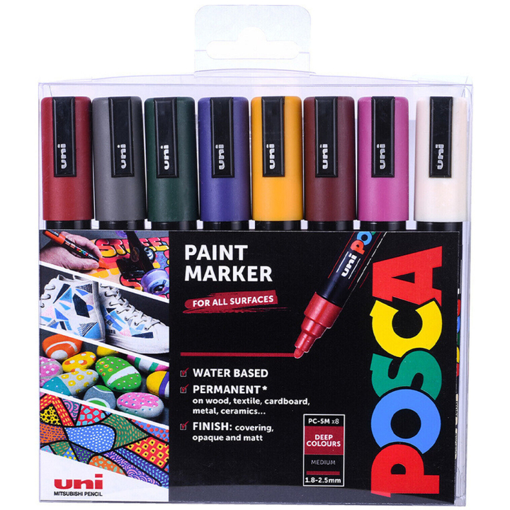 PC-5M Deep Colours 8-sett i gruppen Penner / Kunstnerpenner / Akrylmarkers hos Pen Store (130700)