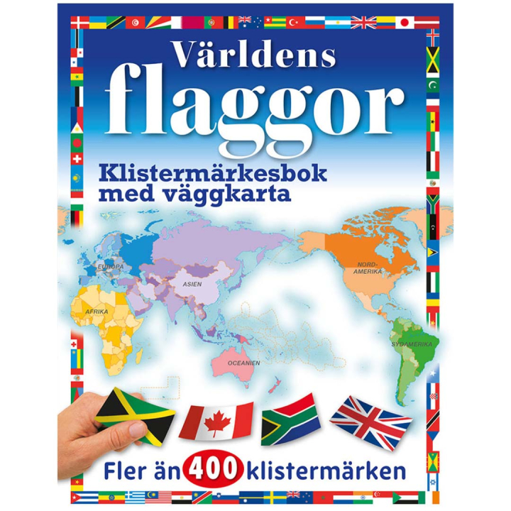 Verdens Flagg - Klistremerkebok med veggkart i gruppen Kids / Kul og læring / Fargeleggings- og håndverksbøker hos Pen Store (131376)