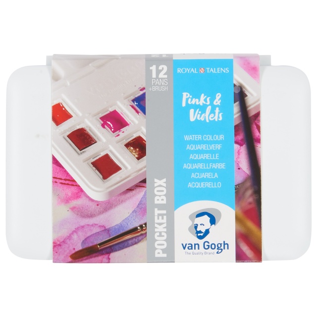 Pocket Box Water Color Pinks & Violets - Set of 12