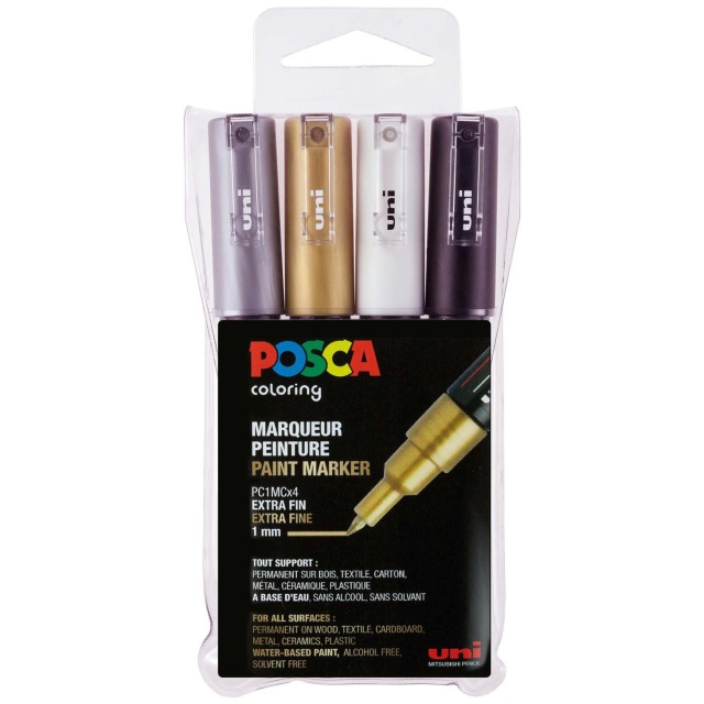 Posca PC-1M Metallic - Set of 4
