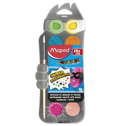 Color Peps 12 x 30 mm + Pensel i gruppen Kids / Barnehåndverk og maling / Vannmaling for barn hos Pen Store (108763)