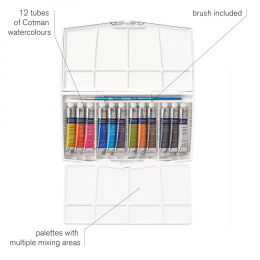 Cotman Tube Water Color Painting box Plus 12x8m i gruppen Kunstnermateriell / Kunstnerfarge / Akvarellmaling hos Pen Store (108804)