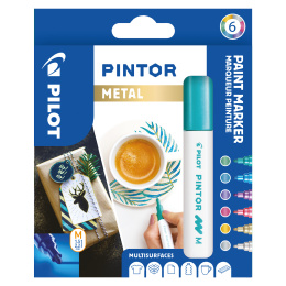 Pintor Medium 6-pakke Metal i gruppen Penner / Kunstnerpenner / Illustrasjonmarkers hos Pen Store (109495)