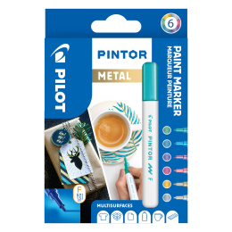 Pintor Fine 6-pakke Metal i gruppen Penner / Kunstnerpenner / Illustrasjonmarkers hos Pen Store (109498)