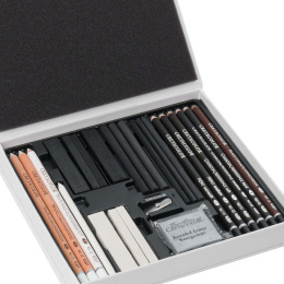 Black & White Box Tegnesett Trekasse 25 stk i gruppen Kunstnermateriell / Kritt og blyanter / Grafitt og blyant hos Pen Store (130579)