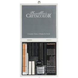 Black & White Box Tegnesett Trekasse 25 stk i gruppen Kunstnermateriell / Kritt og blyanter / Grafitt og blyant hos Pen Store (130579)