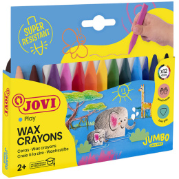 Wax Fargestifter Jumbo Easy Grip 12-set (2 år+) i gruppen Kids / Barnepenner / Kritt for barn hos Pen Store (131117)